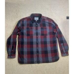 Rugged Elements Insulated Flannel Shirt Men XXL Red Plaid Shacket Jacket‎ Lined